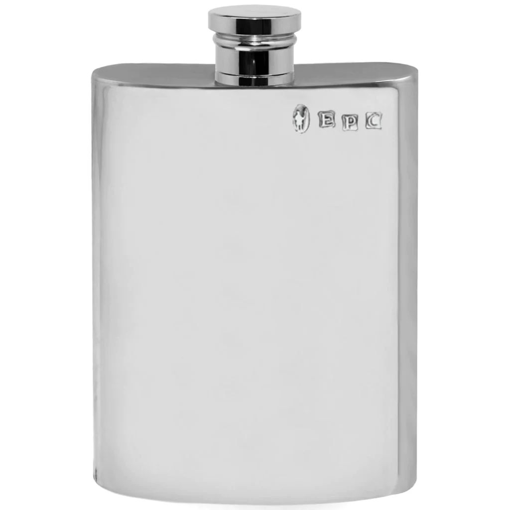 6OZ PLAIN PEWTER HIP FLASK W. Carter and Son