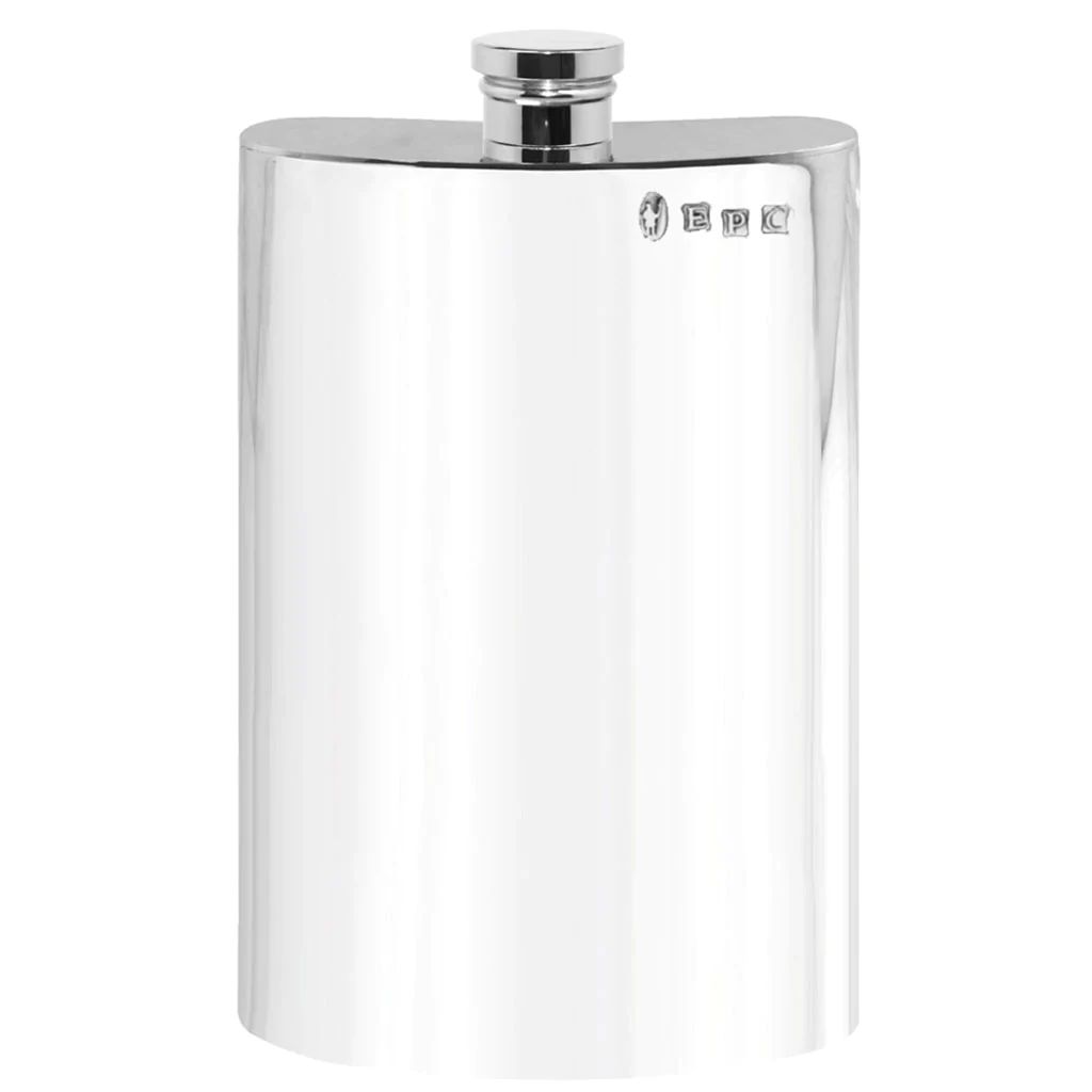 8OZ PLAIN PEWTER HIP FLASK W. Carter and Son